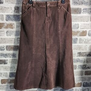 Eddie Bauer Chocolate Brown Midi Skirt